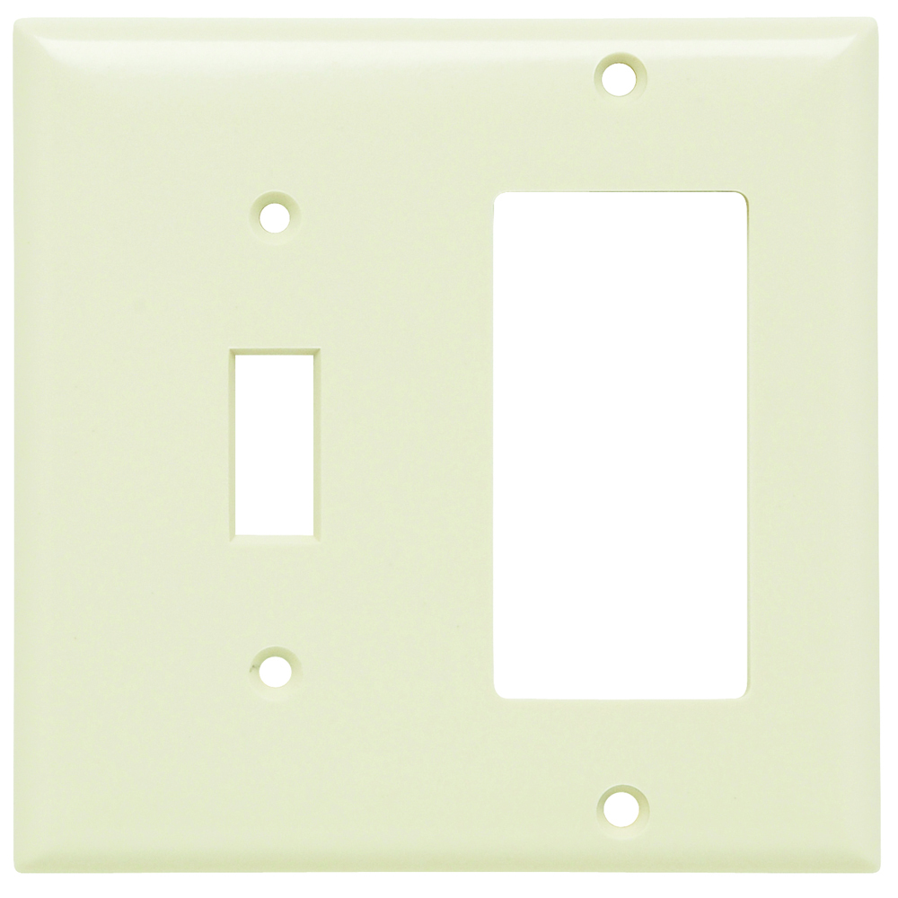 Smooth Wall Plate 2gang Toggle 1 Decorator Light Almond