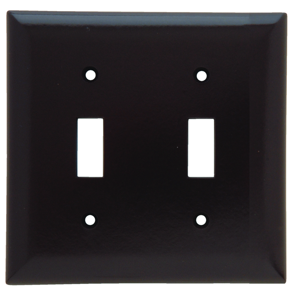 Plate Plastic 2gang 2toggle Without Line Brown