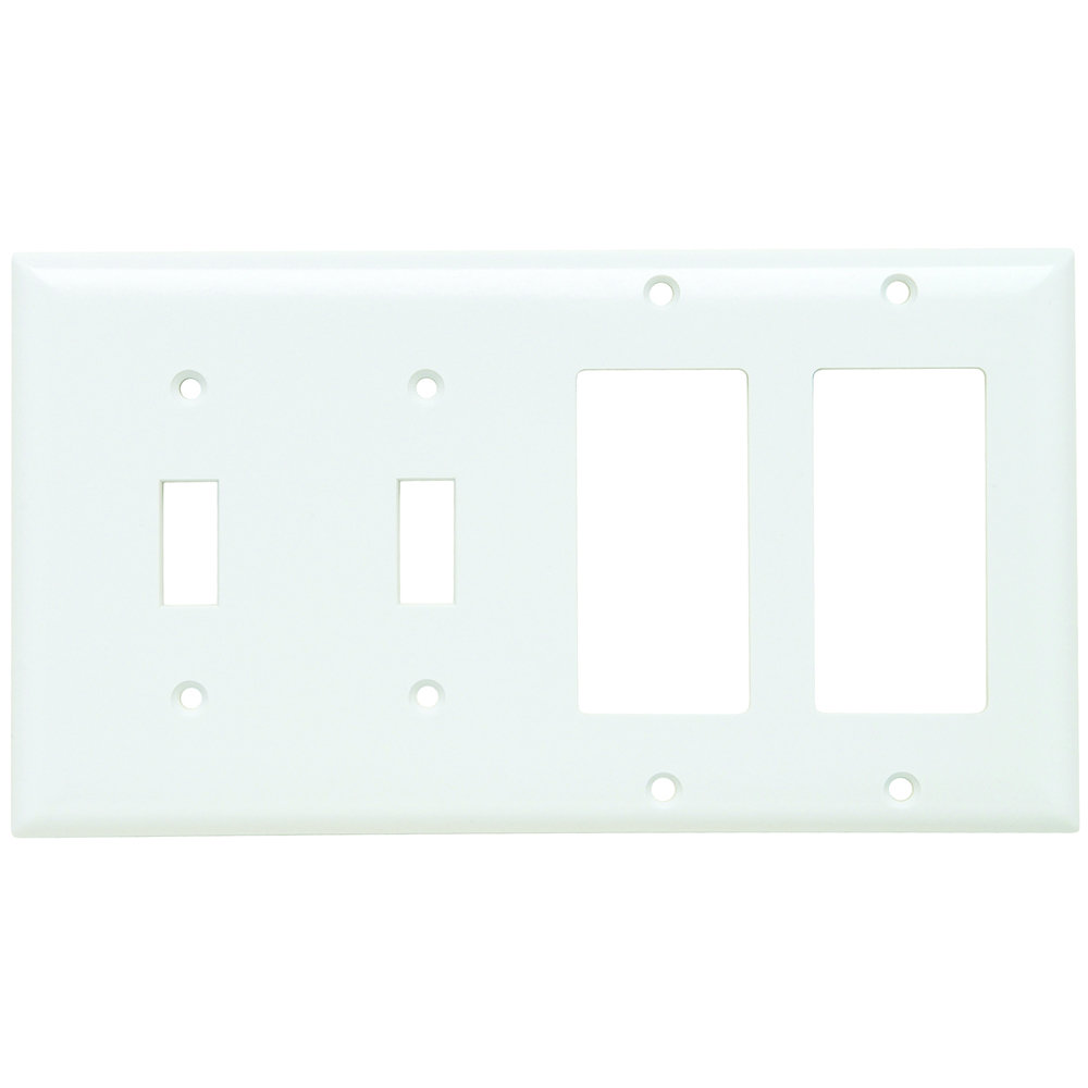 Smooth Wall Plate 2gang Toggle 2gang Decorator White
