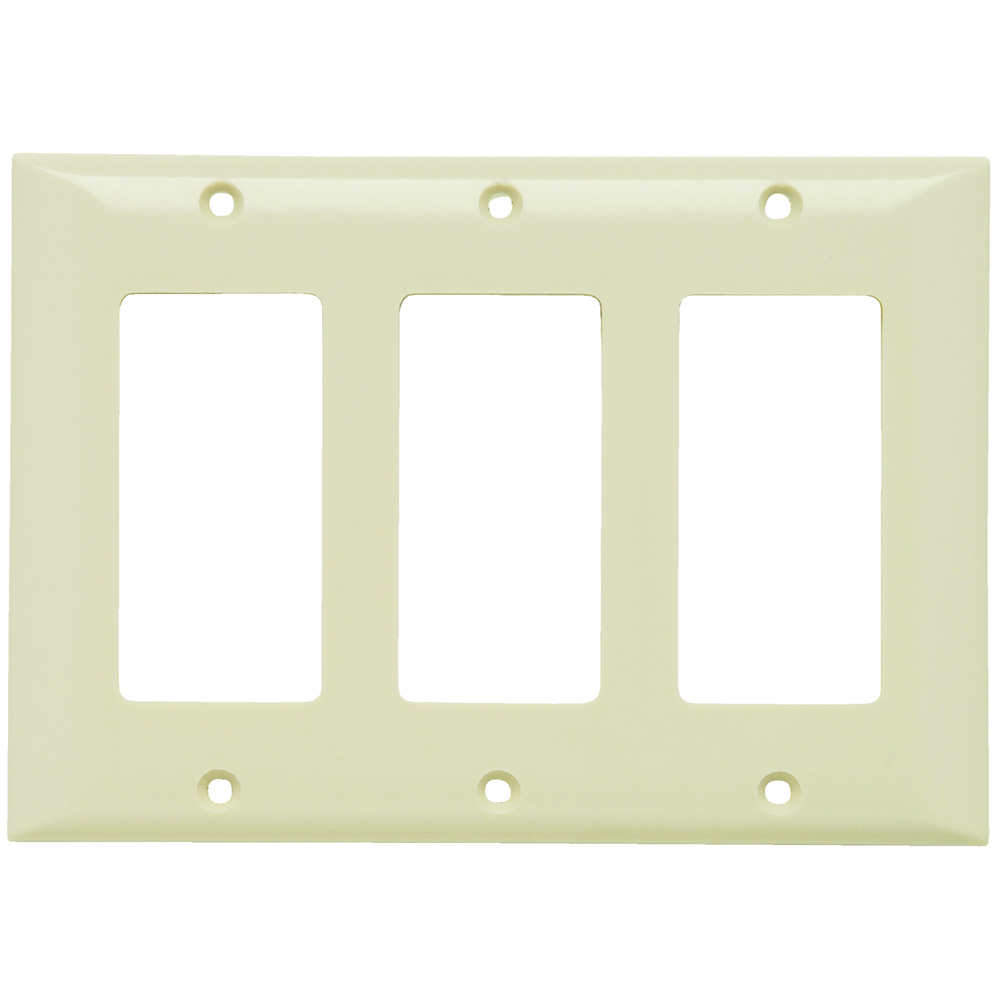 Plate Plastic 3gang Sierraplex Without Line Light Almond