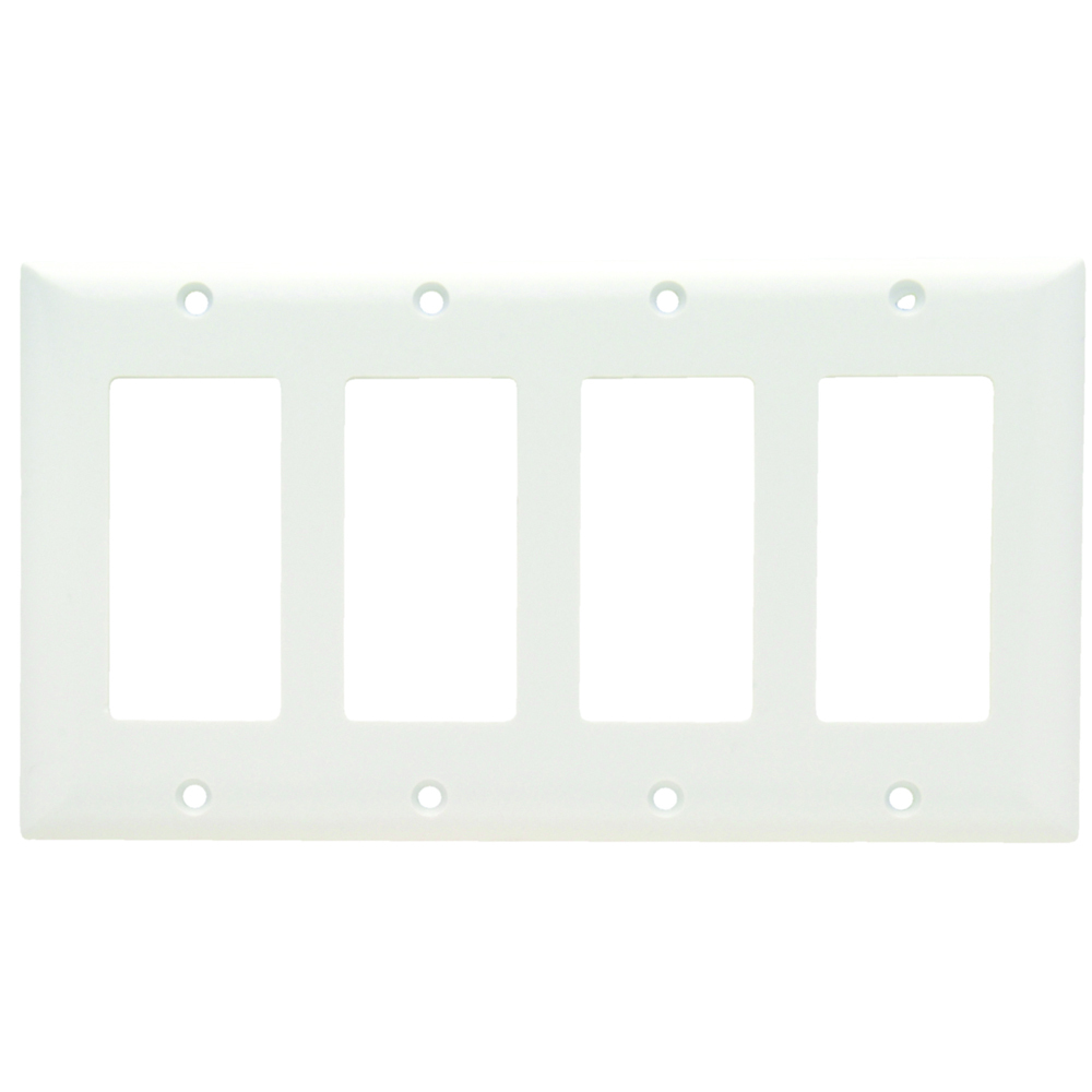 Plastic Wall Plate,4gang, White