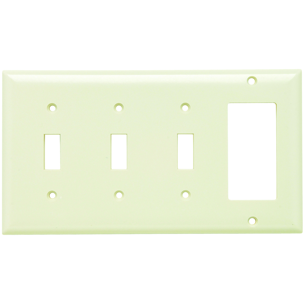 Smooth Wall Plate 3gang Toggle 1gang Decorator Light Almond