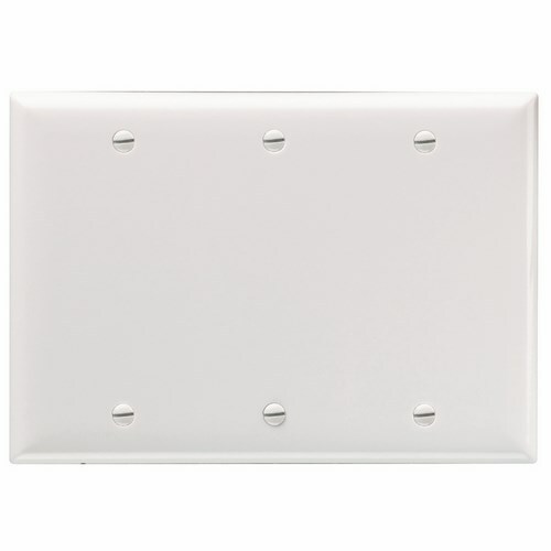 Smooth Wall Plate 3gang Blank Box Mount White