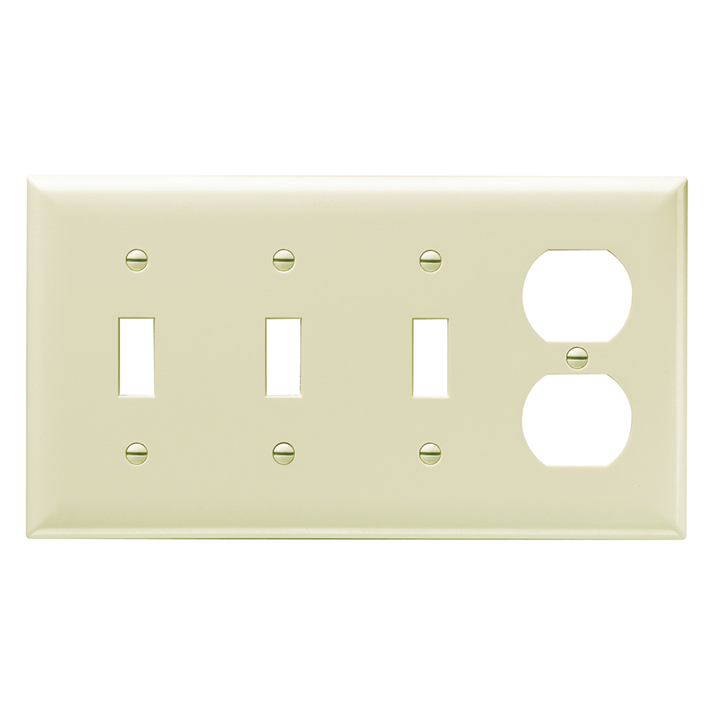 Smooth Wall Plate 3gang Toggle 1gang Duplex Ivory