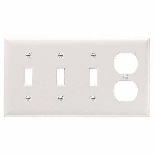 Smooth Wall Plate 3gang Toggle 1gang Duplex White