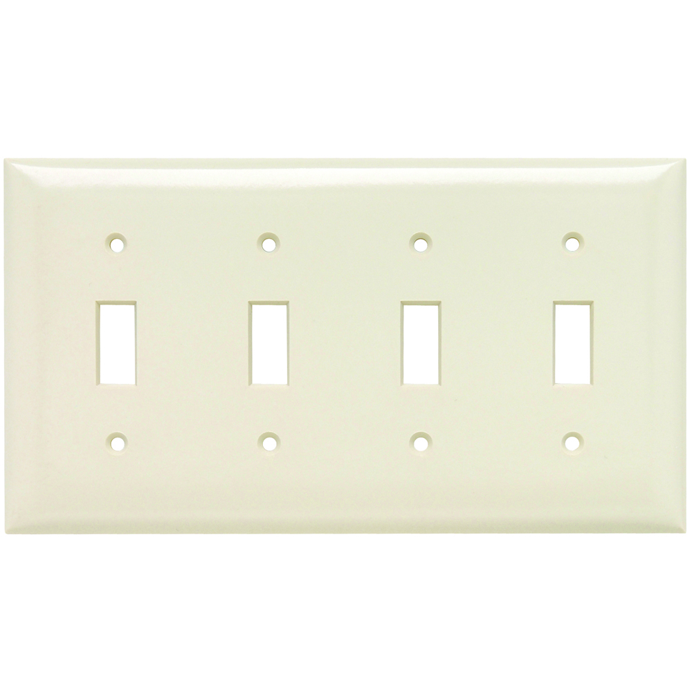 Smooth Wall Plate 4gang 4toggle Light Almond