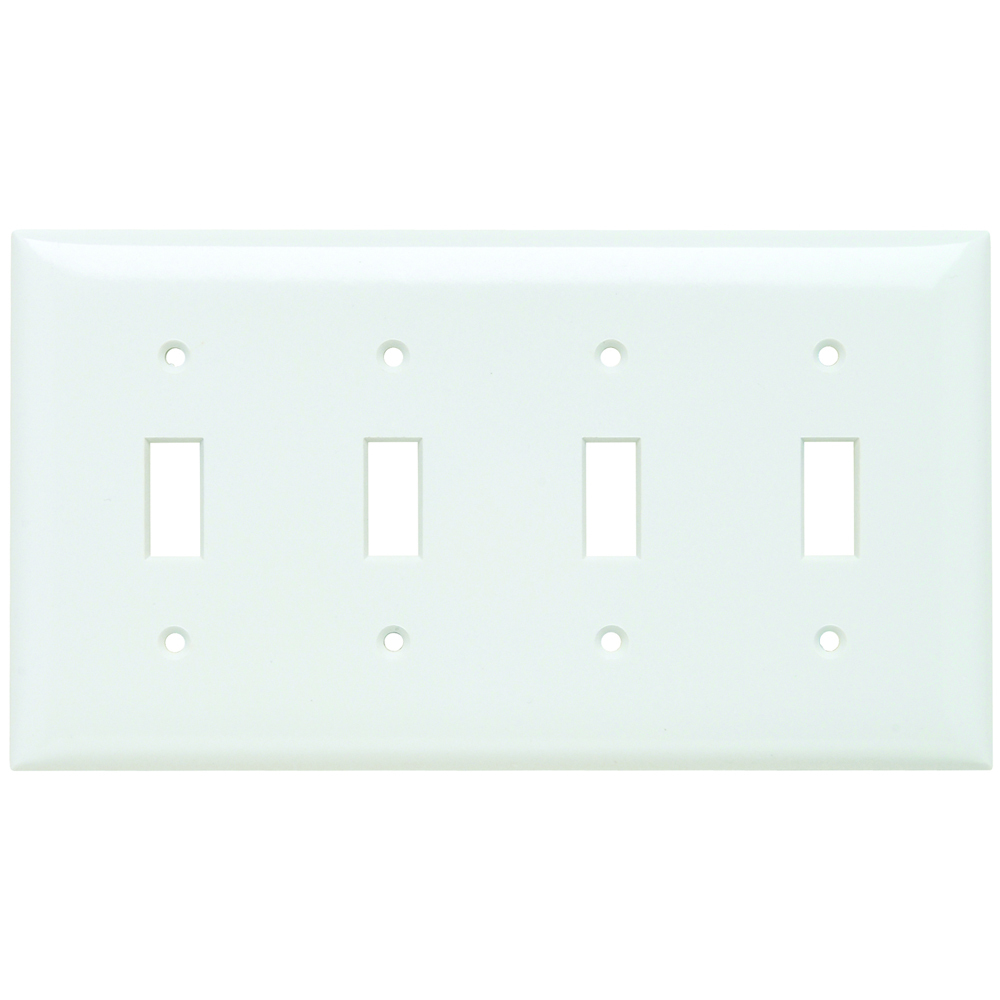 Plate Plastic 4gang 4toggle Without Line White