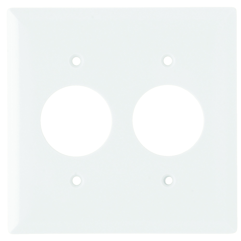 Single Receptacle Wall Plate, Two Gang, White