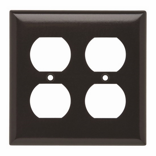 Plate Plastic 2gang 2duplex Without Line Brown