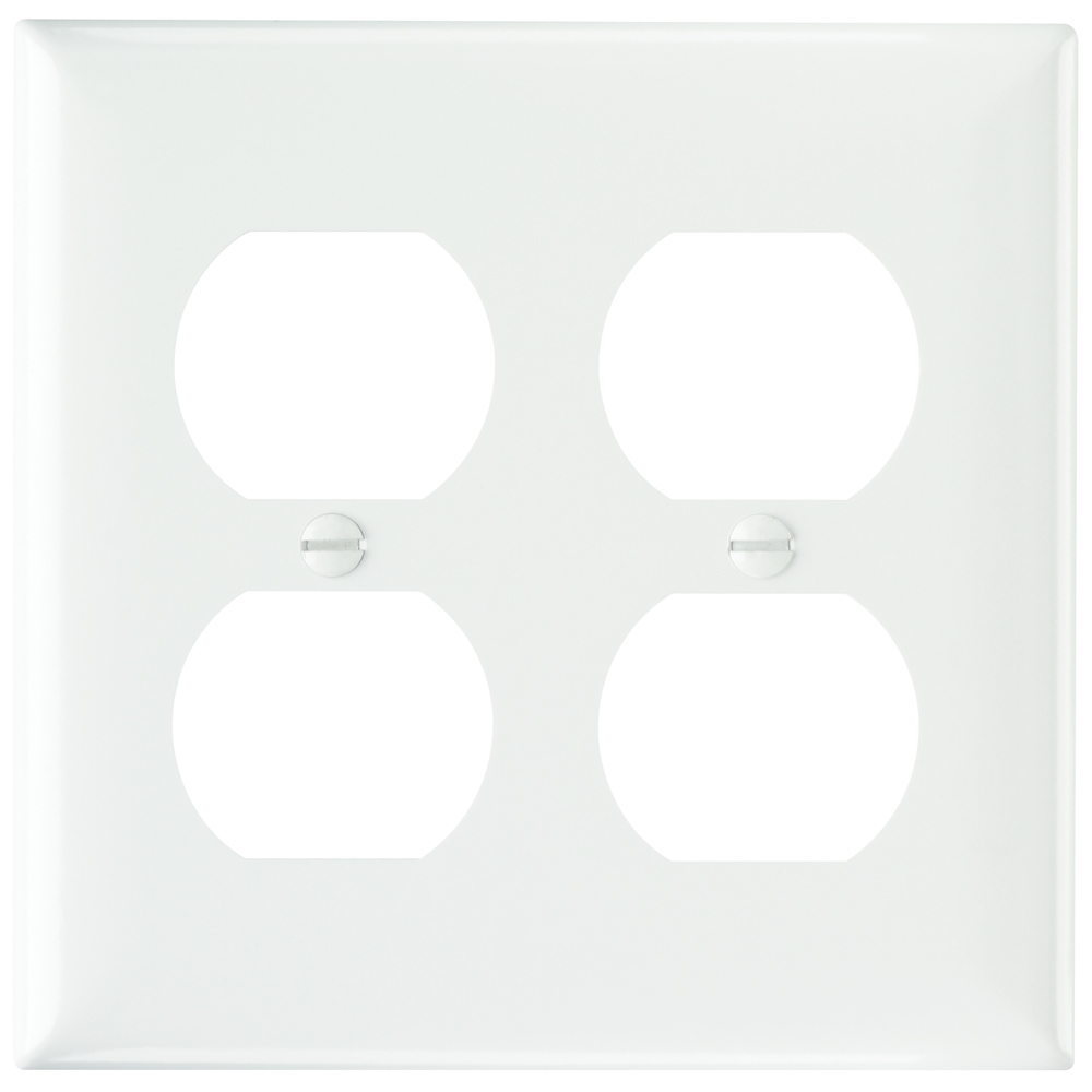 Plate Plastic 2gang 2duplex Without Line White