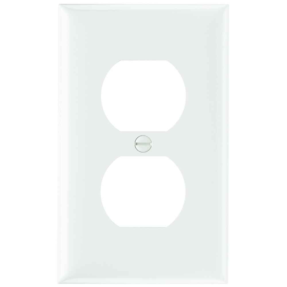 Plastic Plate, single gang, duplex without line is molded of non-combustible mar-proof material. It is resistant to discoloration, grease, oil, solvent, and moisture. The seven standard colors available -- Ivory, White, Brown, Gray, Black, Red, and Light Almond.