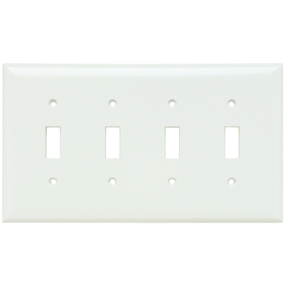 Smooth Wall Plate Junior-Jumbo 4gang Toggle White