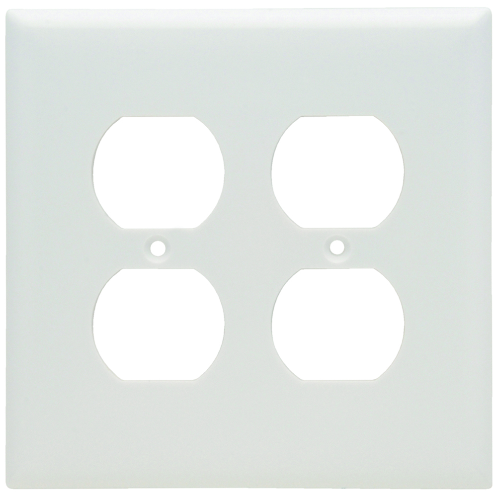 Smooth Wall Plate, Junior-Jumbo 2gang Duplex, White