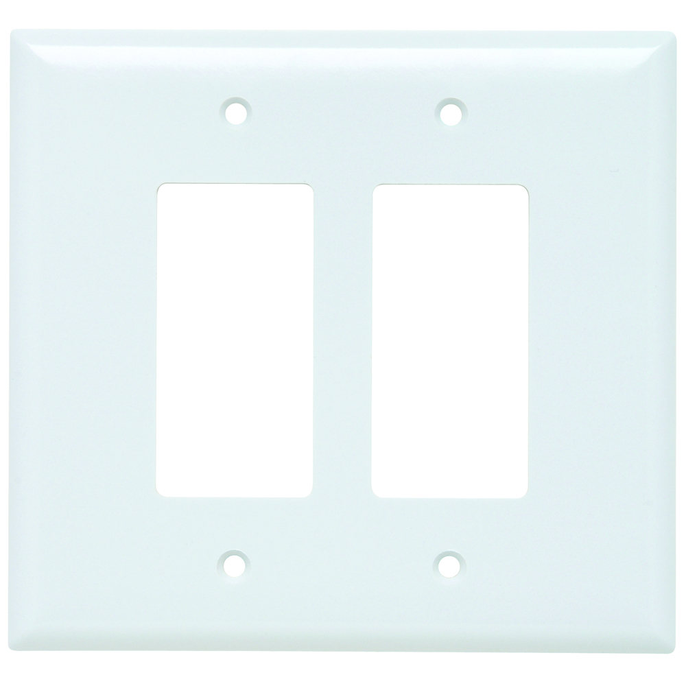 Smooth Wall Plate Jumbo 2gang Decorator White