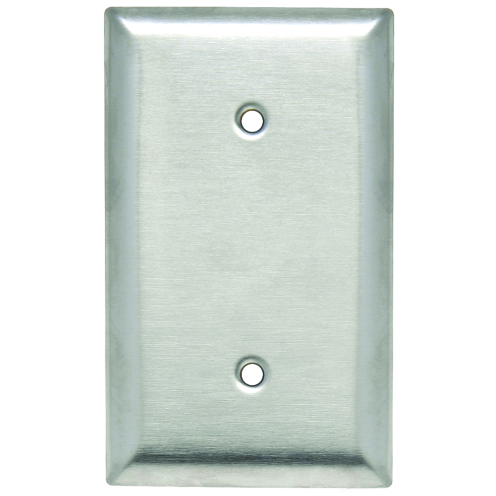 Smooth Metal Wall Plate 1gang Blank Strap Mounted 302 Stainless Steel