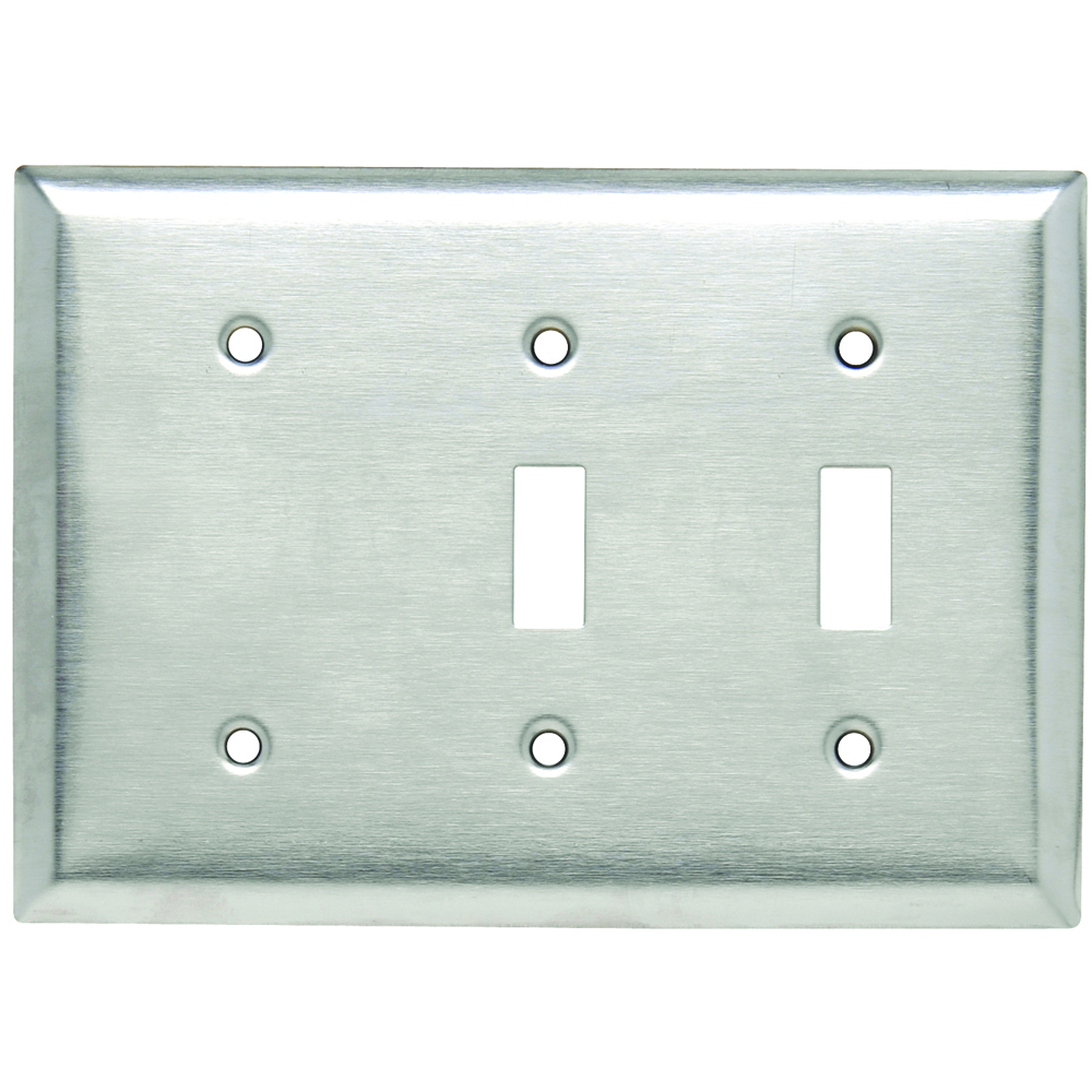 Smooth Metal Wall Plate 2gang Toggle 1gangBlank 302 Stainless Steel