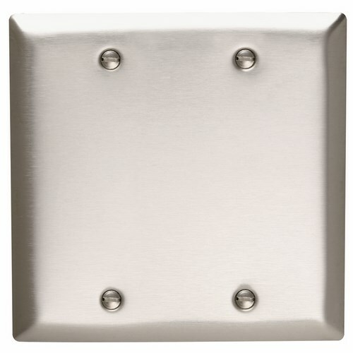 Smooth Metal Wall Plate 2gang Blank Box Mounted 302 Stainless Steel
