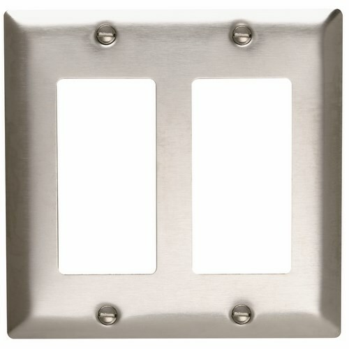 Smooth Metal Wall Plate 2gang Decorator 302 Stainless Steel