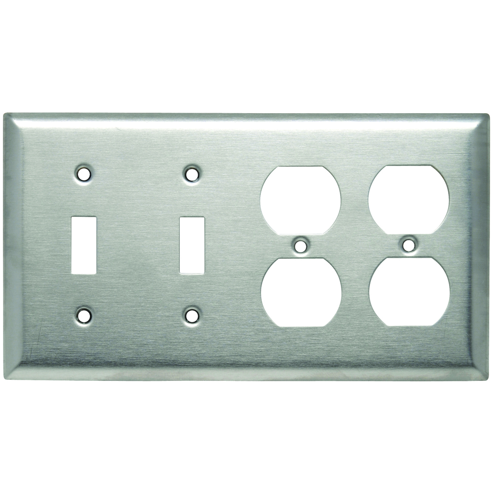 Smooth Metal Wall Plate 2gang Toggle 2gang Duplex 302 Stainless Steel