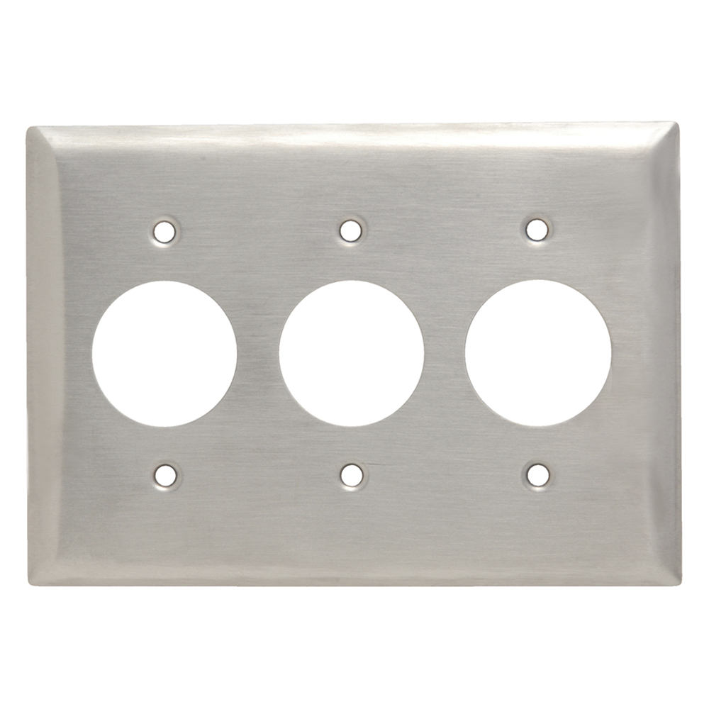 Smooth Metal Wall Plate, 3gang Single, 302 Stainless Steel
