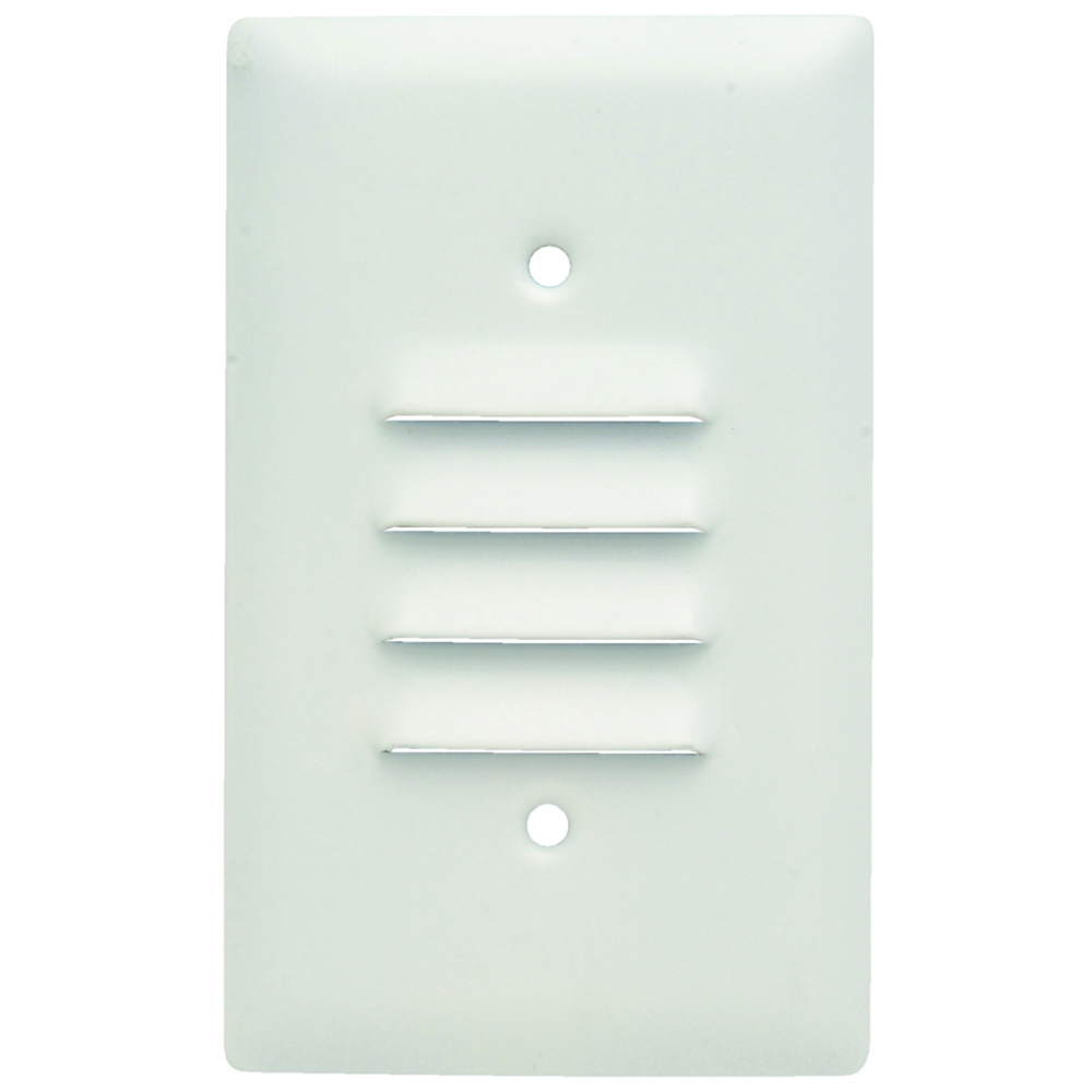 Smooth Metal Wall Plate, 1gang Louver Vertical, 302 Stainless Steel Painted White