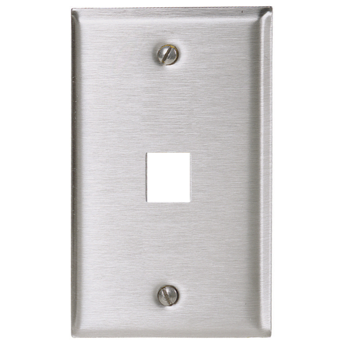 Phone/Data/Multimedia Faceplate, Stainless Steel Plate, Single-Gang, 1-Port