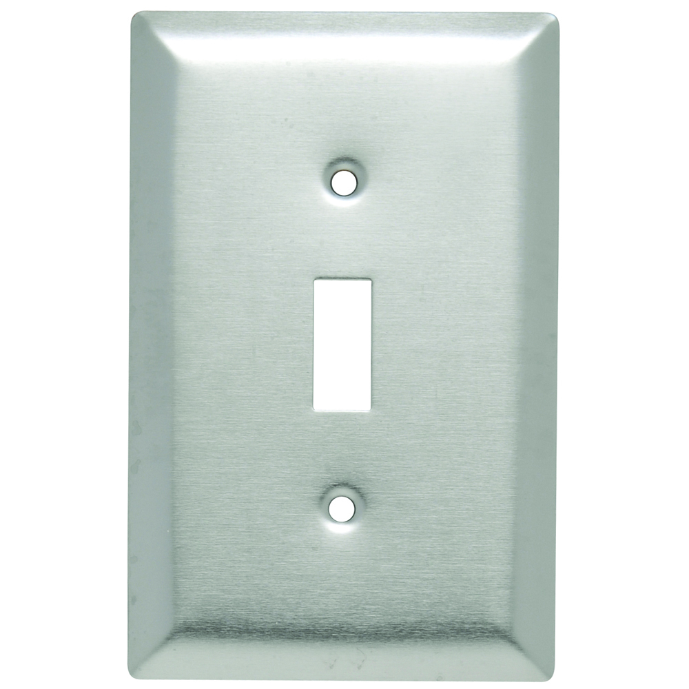 Smooth Metal Wall Plate Junior-Jumbo 1gang Toggle 302 Stainless Steel