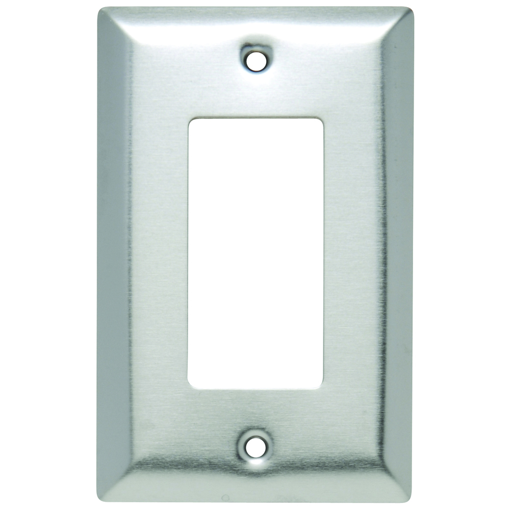 Smooth Metal Wall Plate Junior-Jumbo 1gang Decorator 302 Stainless Steel