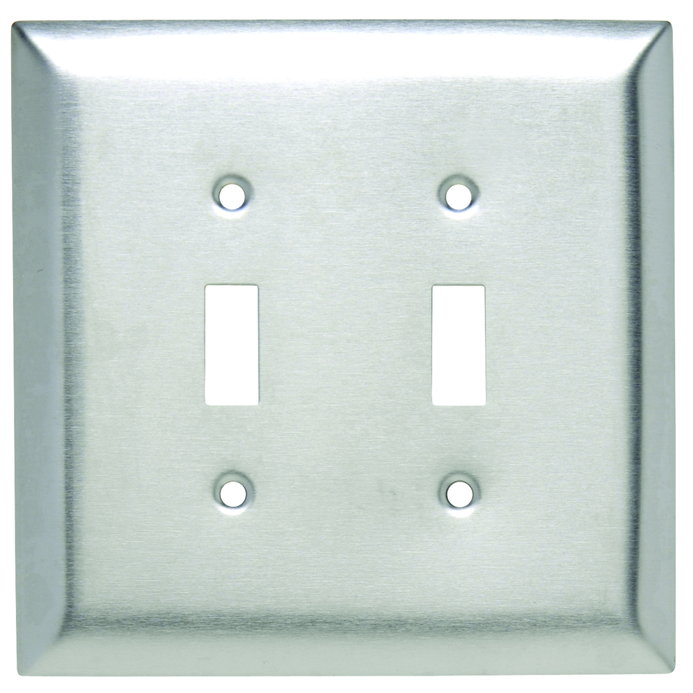 Smooth Metal Wall Plate Jumbo 2gang Toggle 302 Stainless Steel