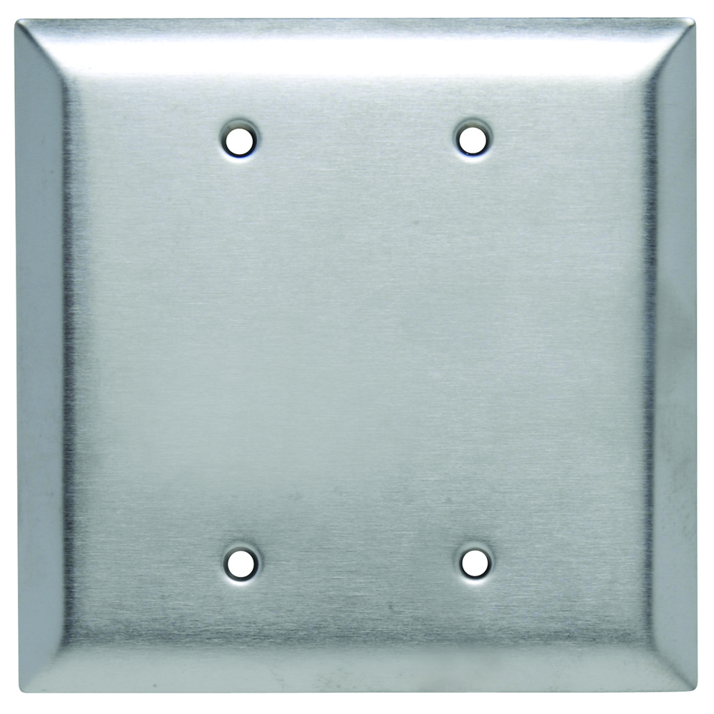 Smooth Metal Wall Plate Jumbo 2gang Blank Box Mounted 302 Stainless Steel