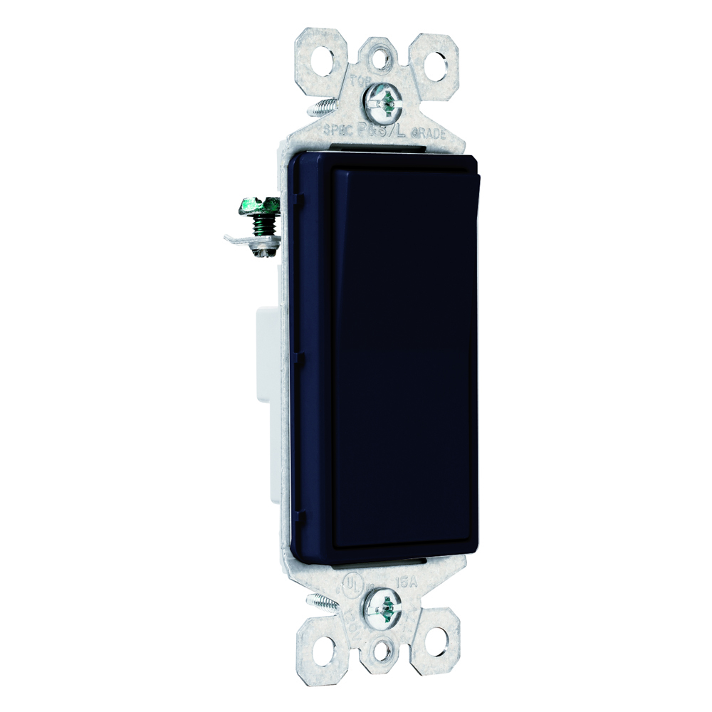 Decorator Switch1Pole 15Amp 120/277V Grounding, Black