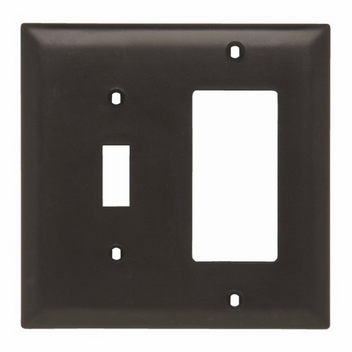 Trademaster Plate 2gang 1toggle 1 Decorator Black
