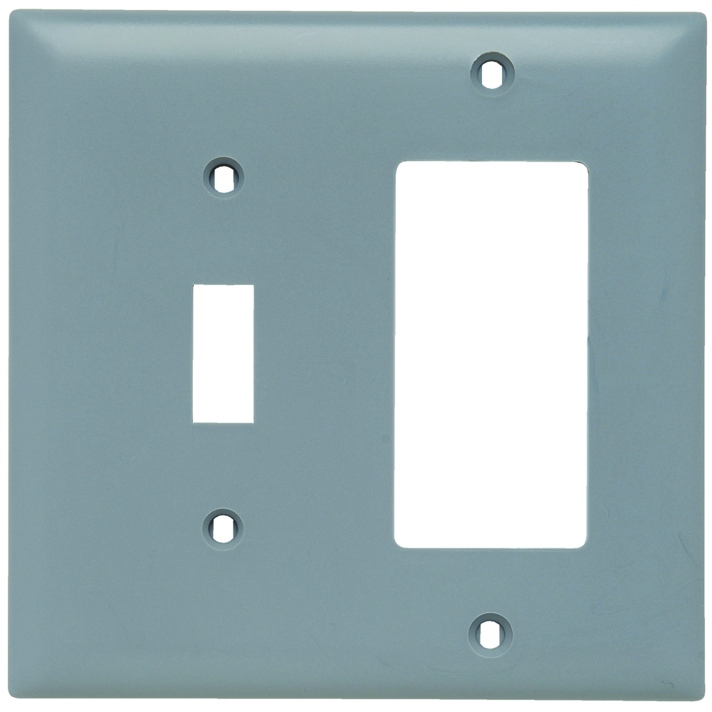 Trademaster Plate 2gang 1toggle 1 Decorator Gray