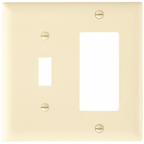 Trademaster Plate 2gang 1toggle 1 Decorator Light Almond