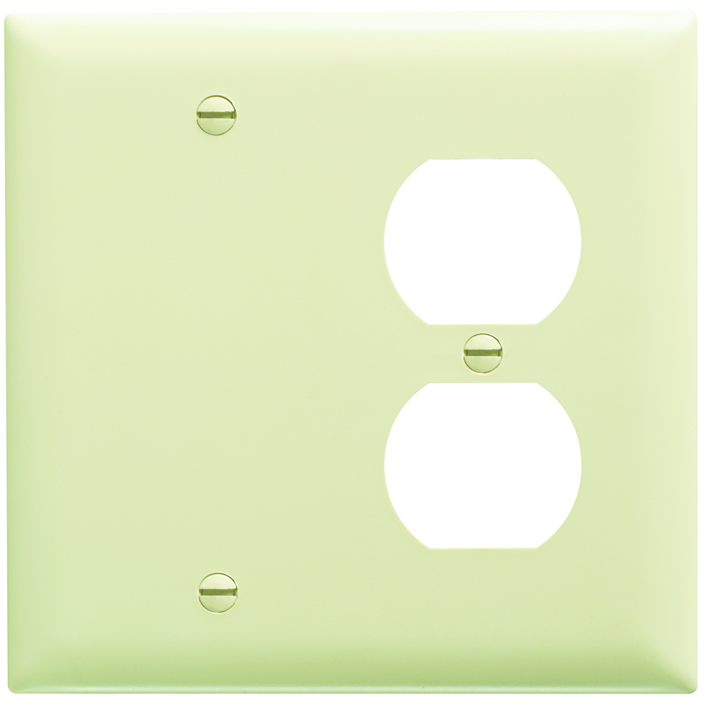 Trademaster Plate 2gang 1 Blank 1duplex Ivory