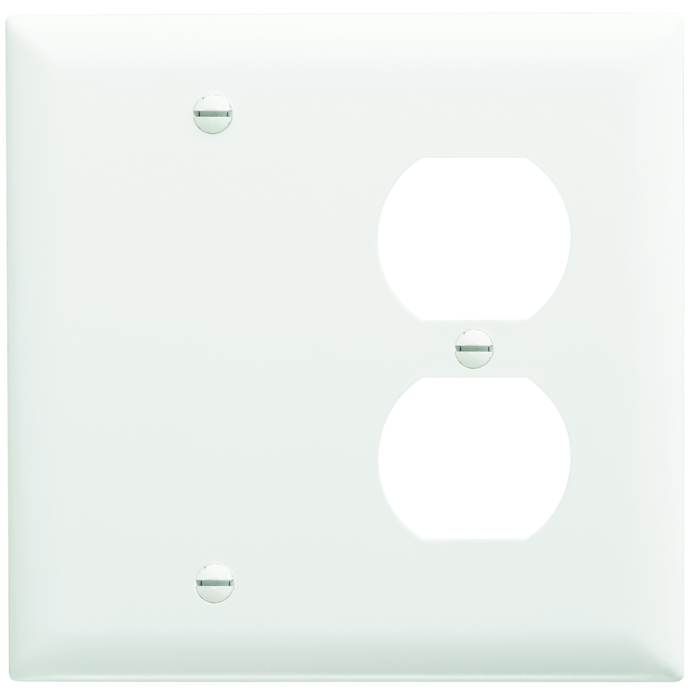 Trademaster Plate 2gang 1 Blank 1duplex White