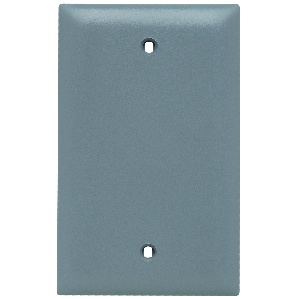 Trademaster Wall Plate 1gang 1 Blank Box Mount Gray