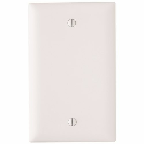 Trademaster single gang with blank box wall mount wall plate molded of rugged, practically indestructible self-extinguishing nylon. It is preferred for hospital, industrial, institutional, and other high-abuse applications. Available in Ivory, White, Brown, Gray, Black, Blue, Orange, Red, and Light Almond.