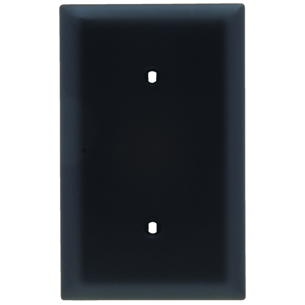 Trademaster Plate, 1gang Blank, Strap Mount, Black