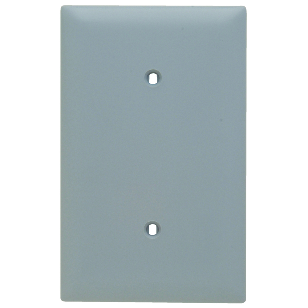 Trademaster Plate, 1gang Blank, Strap Mount, Gray