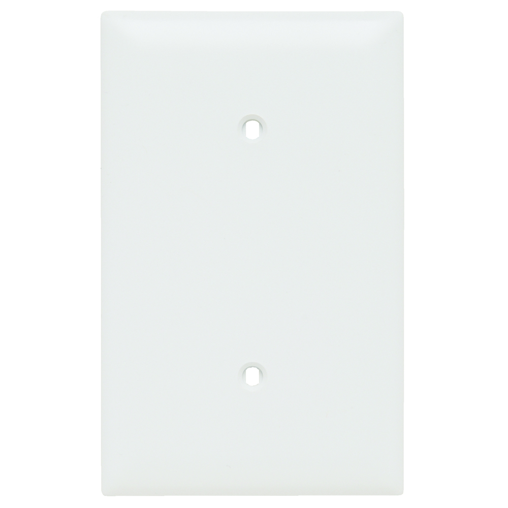 Trademaster Plate 1gang Blank Strap Mount White