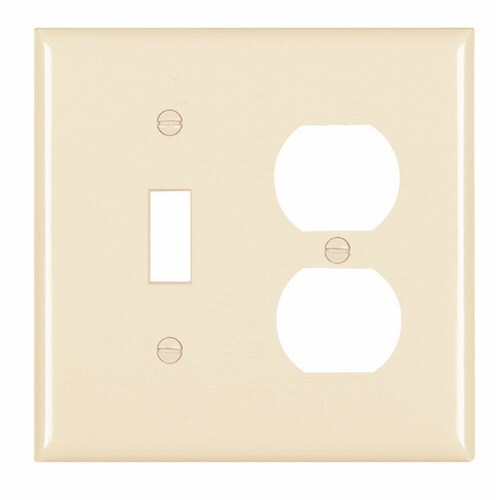 Trademaster Plate 2gang 1toggle 1duplex Light Almond