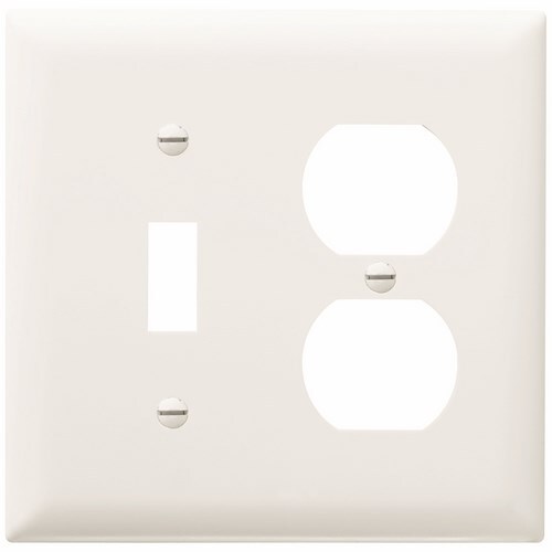TP18W Toggle Wallplate, 2 Gang, White