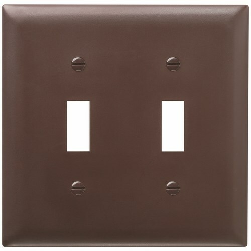 Trademaster Wall Plate 2gang 2toggle Brown