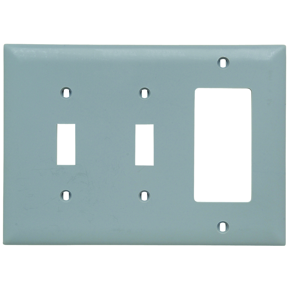 Trademaster Plate 3gang 2toggle 1 Decorator Gray