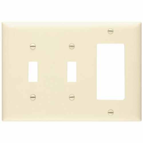 Trademaster Plate 3gang 2toggle 1 Decorator Light Almond