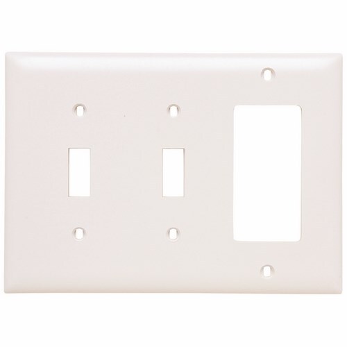 Trademaster Plate 3gang 2toggle 1 Decorator White