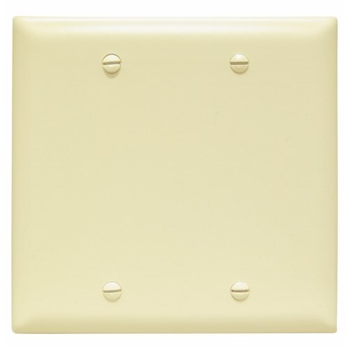 Trademaster Plate 2gang Blank Box Mount Ivory