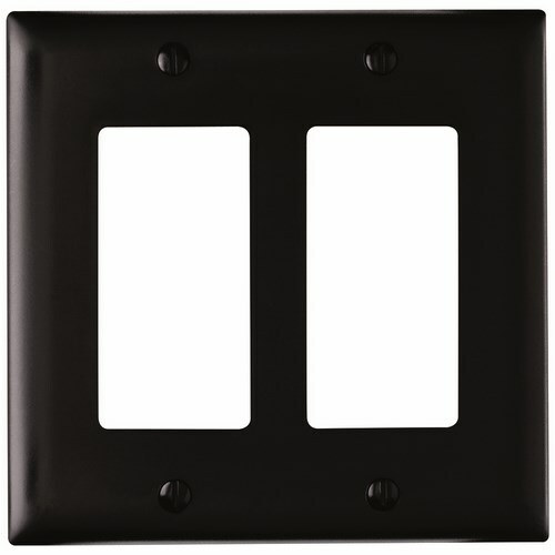 Trademaster Plate 2gang 2 Decorator Black