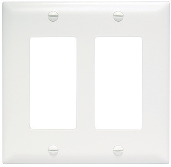 TP262W Rocker Wallplate, 2 Gang, White